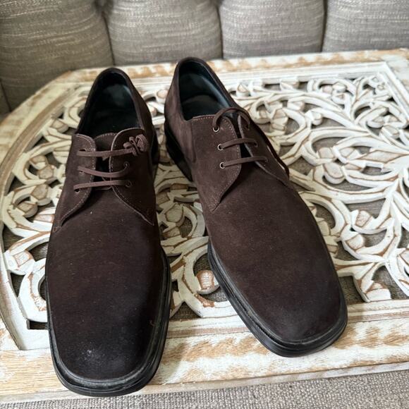 Salvatore Ferragamo Brown Suede Leather Oxford Shoes Men’s 8.5